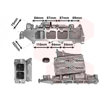Intercooler, échangeur VAN WEZEL 58004361
