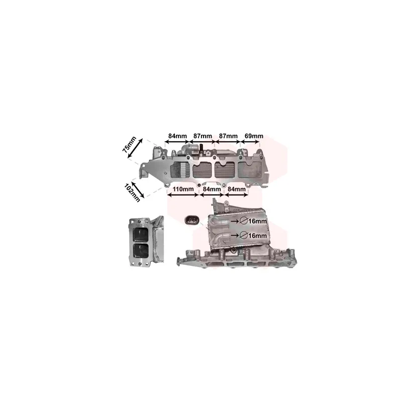 Intercooler, échangeur VAN WEZEL 58004361
