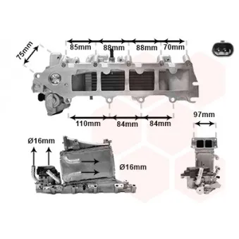 Intercooler, échangeur VAN WEZEL 58004376
