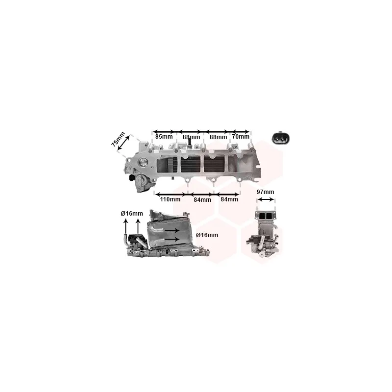 Intercooler, échangeur VAN WEZEL 58004376