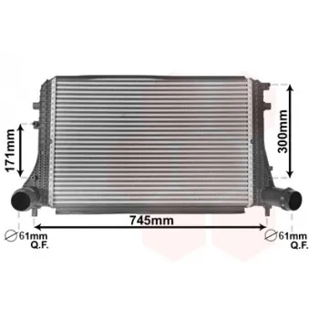 Intercooler, échangeur VAN WEZEL 58004377