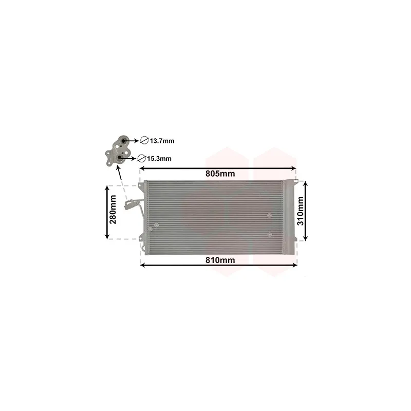 Condenseur, climatisation VAN WEZEL 58005244