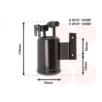 Filtre déshydratant, climatisation VAN WEZEL 5800D017