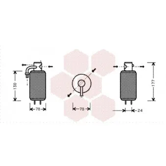 Filtre déshydratant, climatisation VAN WEZEL 5800D051