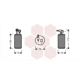 Filtre déshydratant, climatisation VAN WEZEL 5800D052