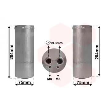 Filtre déshydratant, climatisation VAN WEZEL 5800D053
