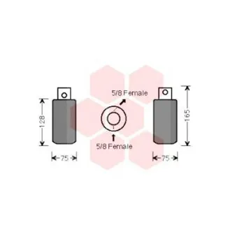 Filtre déshydratant, climatisation VAN WEZEL 5800D314