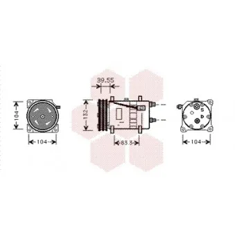 Compresseur, climatisation VAN WEZEL 5800K074