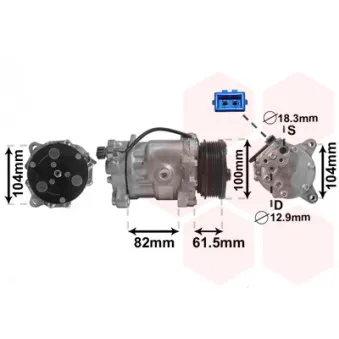 Compresseur, climatisation VAN WEZEL 5800K167
