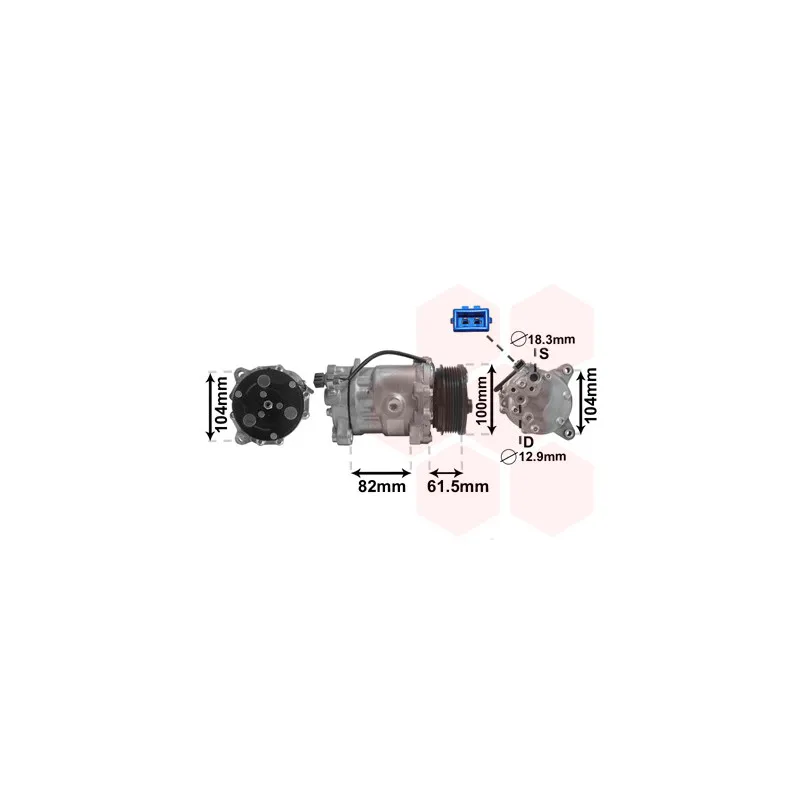 Compresseur, climatisation VAN WEZEL 5800K167