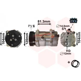 Compresseur, climatisation VAN WEZEL 5800K172