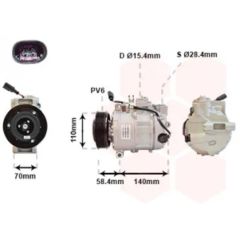 Compresseur, climatisation VAN WEZEL 5800K265