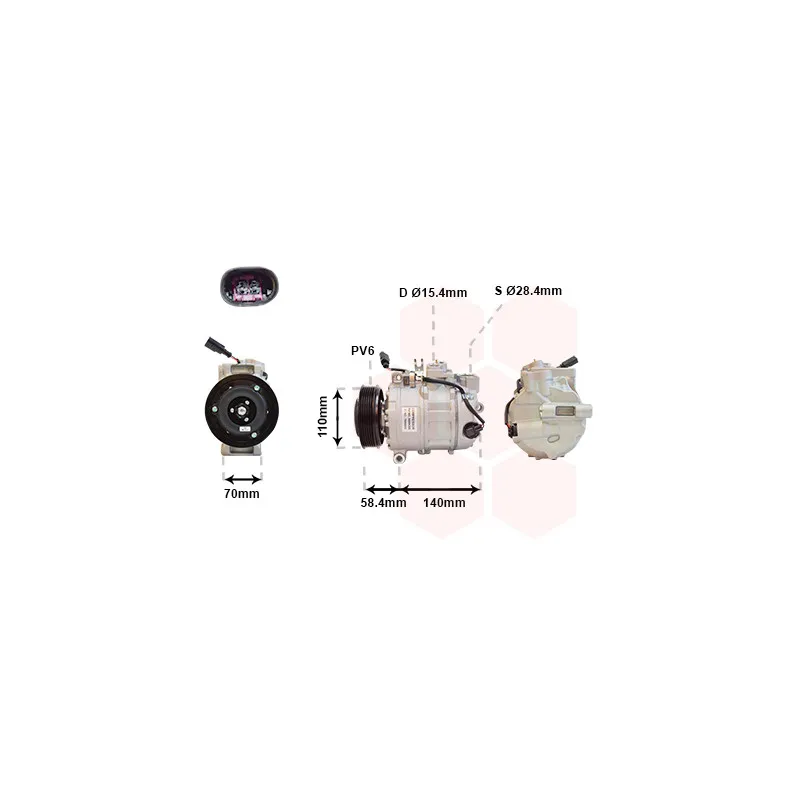 Compresseur, climatisation VAN WEZEL 5800K265