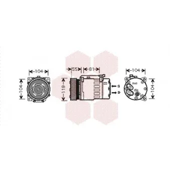 Compresseur, climatisation VAN WEZEL 5800K270