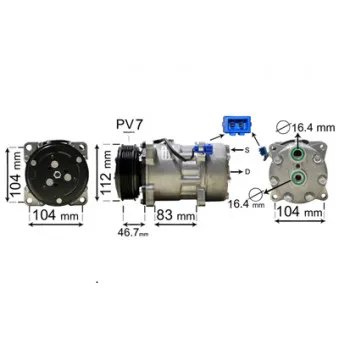 Compresseur, climatisation VAN WEZEL 5800K288