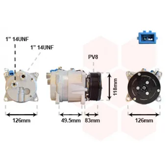 Compresseur, climatisation VAN WEZEL 5800K303