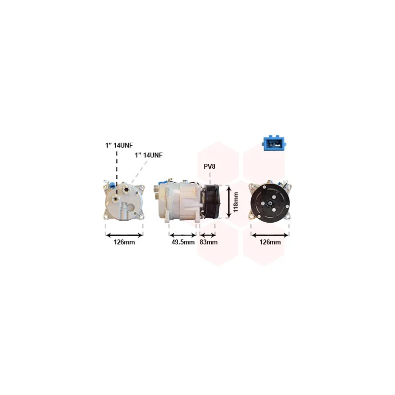 Compresseur, climatisation VAN WEZEL 5800K303
