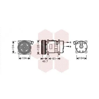 Compresseur, climatisation VAN WEZEL 5800K309