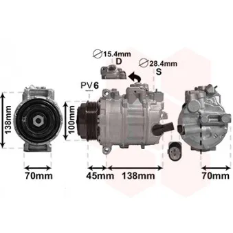 Compresseur, climatisation VAN WEZEL 5800K384