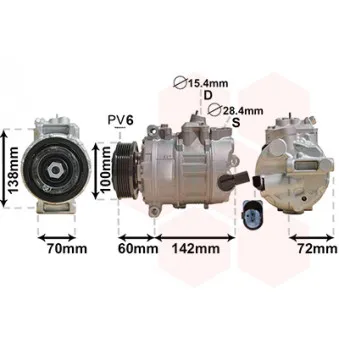 Compresseur, climatisation VAN WEZEL 5800K386