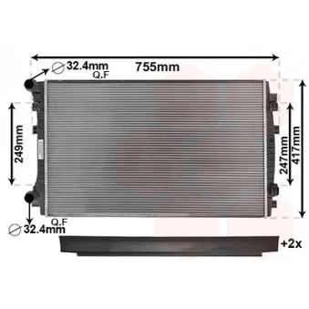 Radiateur, refroidissement du moteur VAN WEZEL 58012338