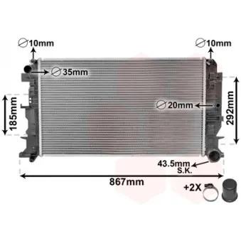 Radiateur, refroidissement du moteur VAN WEZEL 58012735