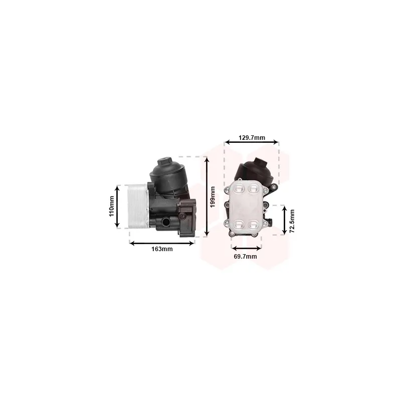 Boîtier, filtre à huile VAN WEZEL 58013720