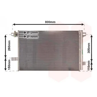 Condenseur, climatisation VAN WEZEL 58015704