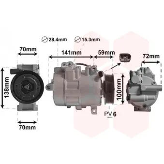 Compresseur, climatisation VAN WEZEL 5801K701