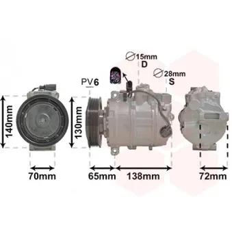 Compresseur, climatisation VAN WEZEL 5801K706