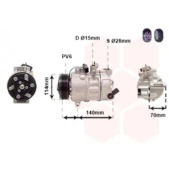 Compresseur, climatisation VAN WEZEL 5801K707