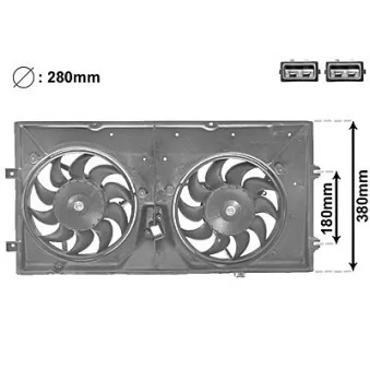 Ventilateur, refroidissement du moteur VAN WEZEL 5874748
