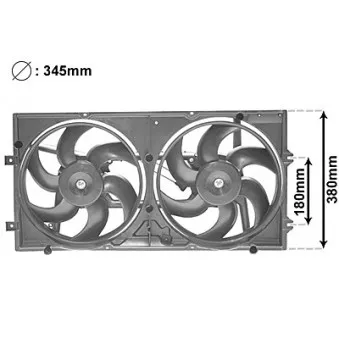 Ventilateur, refroidissement du moteur VAN WEZEL 5874749