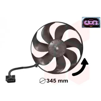 Ventilateur, refroidissement du moteur VAN WEZEL 5888744