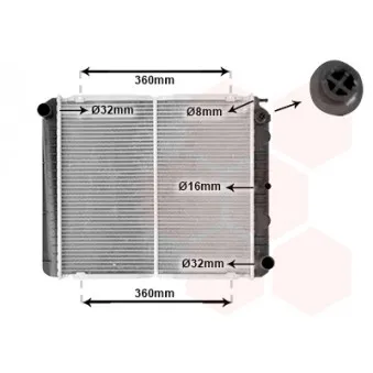 Radiateur, refroidissement du moteur VAN WEZEL 59002038