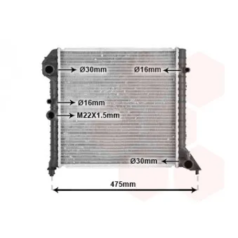 Radiateur, refroidissement du moteur VAN WEZEL 59002056