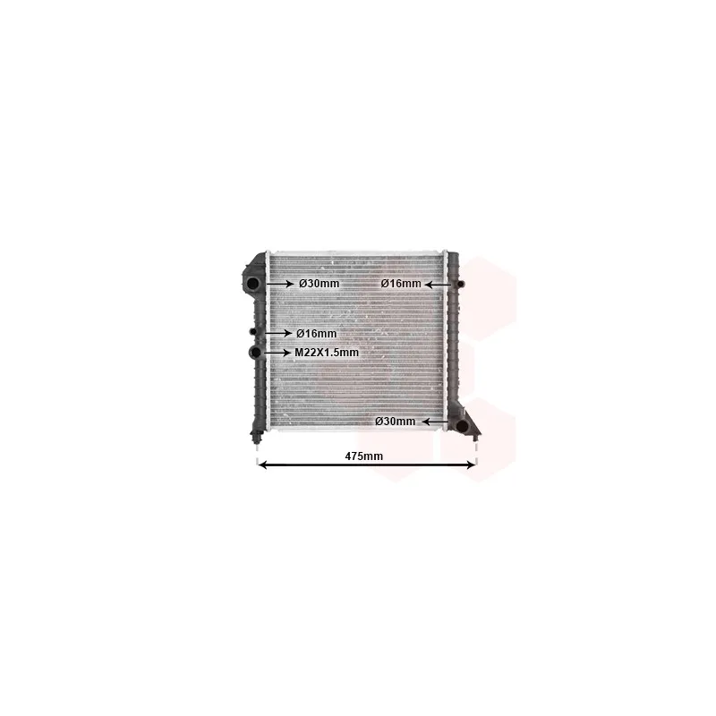 Radiateur, refroidissement du moteur VAN WEZEL 59002056