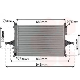 Radiateur, refroidissement du moteur VAN WEZEL 59002114