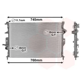 Radiateur, refroidissement du moteur VAN WEZEL 59002186