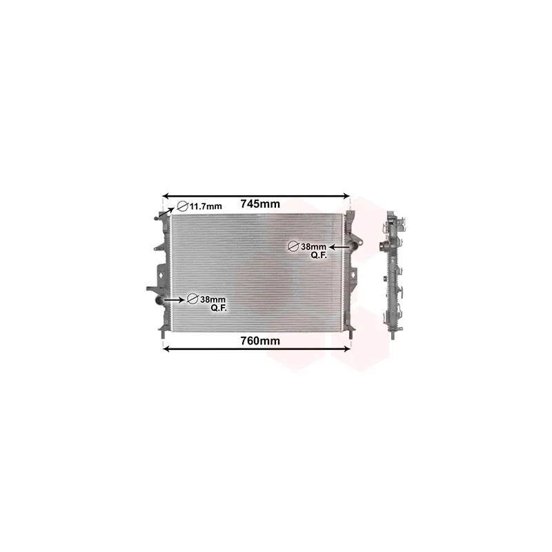 Radiateur, refroidissement du moteur VAN WEZEL 59002186