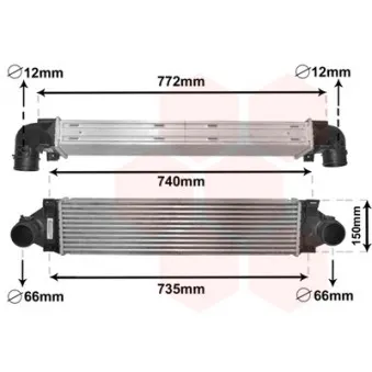 Intercooler, échangeur VAN WEZEL 59004173