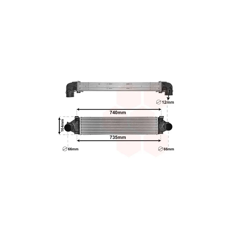 Intercooler, échangeur VAN WEZEL 59004190