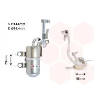 Filtre déshydratant, climatisation VAN WEZEL 5900D126