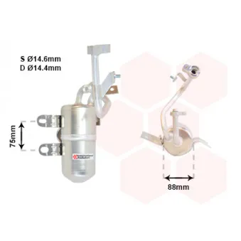 Filtre déshydratant, climatisation VAN WEZEL 5900D165