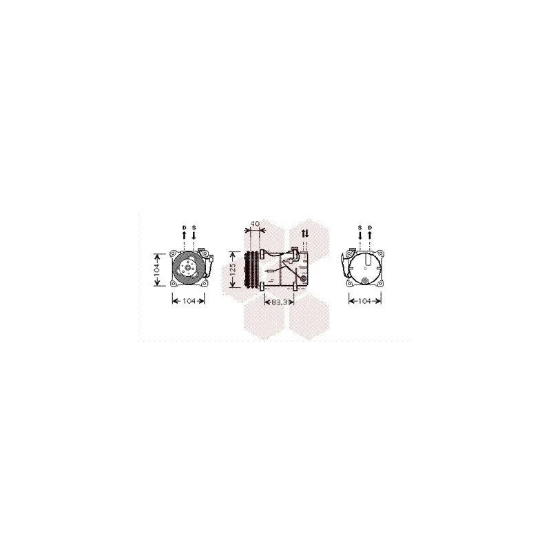 Compresseur, climatisation VAN WEZEL 5900K119