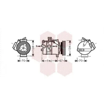 Compresseur, climatisation VAN WEZEL 5900K142