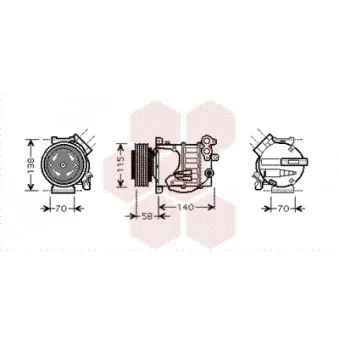 Compresseur, climatisation VAN WEZEL 5900K144