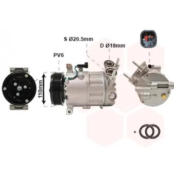 Compresseur, climatisation VAN WEZEL 5900K192