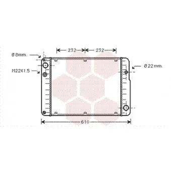 Radiateur, refroidissement du moteur VAN WEZEL 74002015