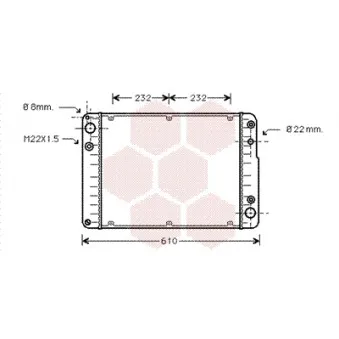 Radiateur, refroidissement du moteur VAN WEZEL 74002016